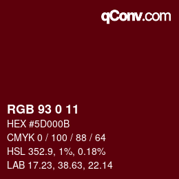 カラーコード: RGB 93 0 11 | qconv.com