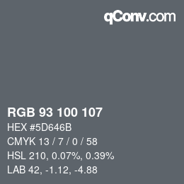 Código de color: RGB 93 100 107 | qconv.com