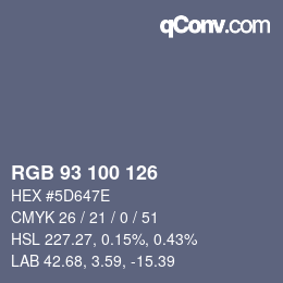 Color code: RGB 93 100 126 | qconv.com