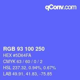 Color code: RGB 93 100 250 | qconv.com