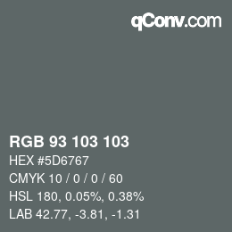 カラーコード: RGB 93 103 103 | qconv.com