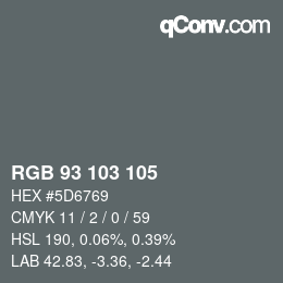 カラーコード: RGB 93 103 105 | qconv.com