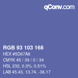 颜色代码: RGB 93 103 168 | qconv.com