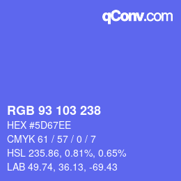 カラーコード: RGB 93 103 238 | qconv.com