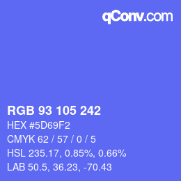 Color code: RGB 93 105 242 | qconv.com