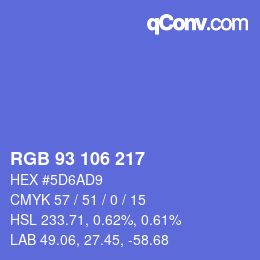 Farbcode: RGB 93 106 217 | qconv.com