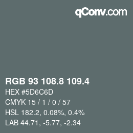 カラーコード: RGB 93 108.8 109.4 | qconv.com