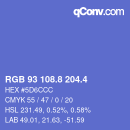 カラーコード: RGB 93 108.8 204.4 | qconv.com