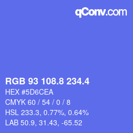 カラーコード: RGB 93 108.8 234.4 | qconv.com