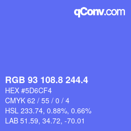 カラーコード: RGB 93 108.8 244.4 | qconv.com