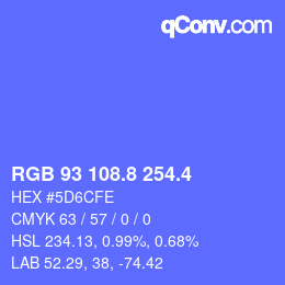 カラーコード: RGB 93 108.8 254.4 | qconv.com