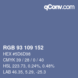 カラーコード: RGB 93 109 152 | qconv.com
