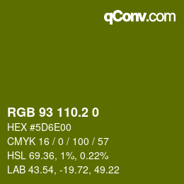 カラーコード: RGB 93 110.2 0 | qconv.com