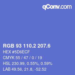 カラーコード: RGB 93 110.2 207.6 | qconv.com