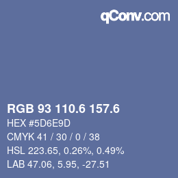 カラーコード: RGB 93 110.6 157.6 | qconv.com