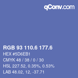 カラーコード: RGB 93 110.6 177.6 | qconv.com