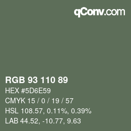 カラーコード: RGB 93 110 89 | qconv.com