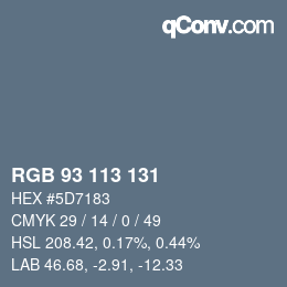 颜色代码: RGB 93 113 131 | qconv.com