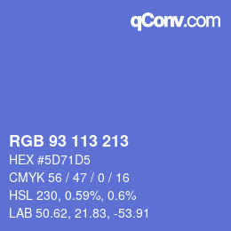 Color code: RGB 93 113 213 | qconv.com