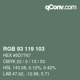 カラーコード: RGB 93 119 103 | qconv.com