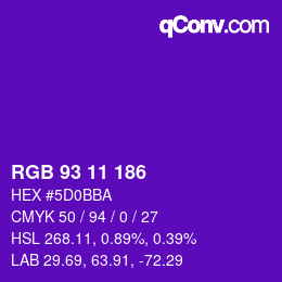 Color code: RGB 93 11 186 | qconv.com