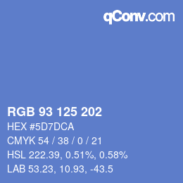 カラーコード: RGB 93 125 202 | qconv.com