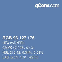Farbcode: RGB 93 127 176 | qconv.com