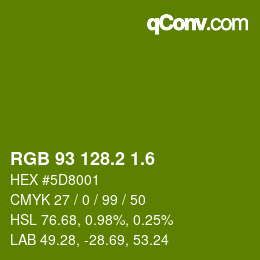 カラーコード: RGB 93 128.2 1.6 | qconv.com