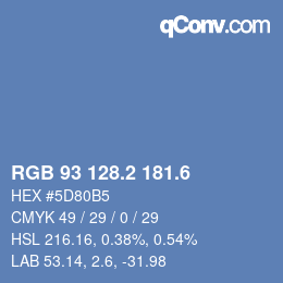 カラーコード: RGB 93 128.2 181.6 | qconv.com