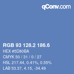 カラーコード: RGB 93 128.2 186.6 | qconv.com