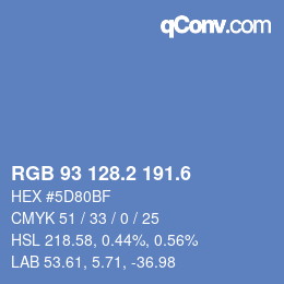 カラーコード: RGB 93 128.2 191.6 | qconv.com