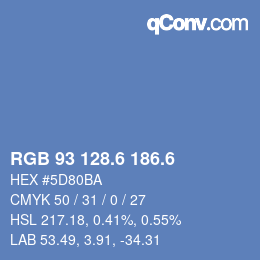 カラーコード: RGB 93 128.6 186.6 | qconv.com