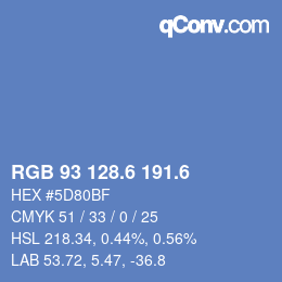 カラーコード: RGB 93 128.6 191.6 | qconv.com