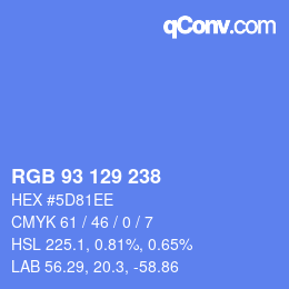 カラーコード: RGB 93 129 238 | qconv.com