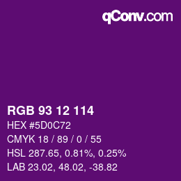Color code: RGB 93 12 114 | qconv.com