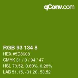 Color code: RGB 93 134 8 | qconv.com