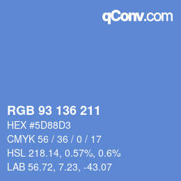 Color code: RGB 93 136 211 | qconv.com