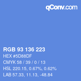 Color code: RGB 93 136 223 | qconv.com