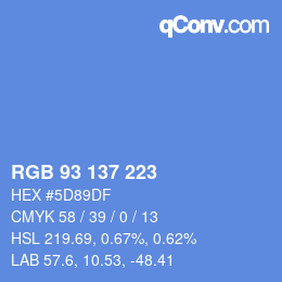 颜色代码: RGB 93 137 223 | qconv.com