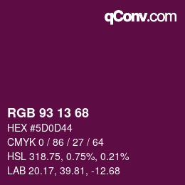 Color code: RGB 93 13 68 | qconv.com