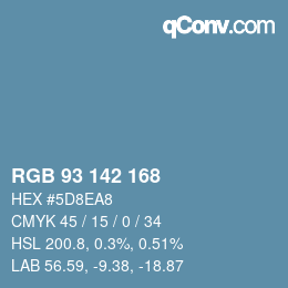 颜色代码: RGB 93 142 168 | qconv.com