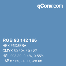 Color code: RGB 93 142 186 | qconv.com
