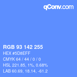 颜色代码: RGB 93 142 255 | qconv.com