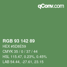 Color code: RGB 93 142 89 | qconv.com