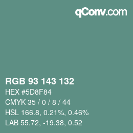 Code couleur: RGB 93 143 132 | qconv.com