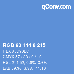 カラーコード: RGB 93 144.8 215 | qconv.com