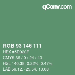 Color code: RGB 93 146 111 | qconv.com