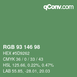 Farbcode: RGB 93 146 98 | qconv.com