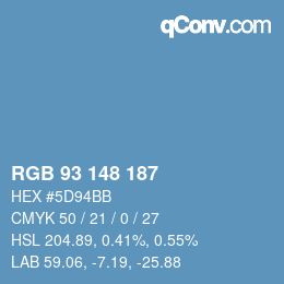 Farbcode: RGB 93 148 187 | qconv.com