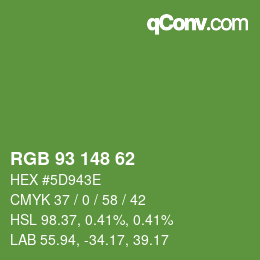 Color code: RGB 93 148 62 | qconv.com